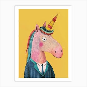 Pastel Unicorn In A Suit 2 Art Print