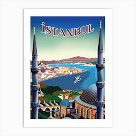 Istanbul and Bosporus Passage Art Print