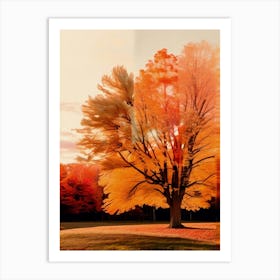 Fall Tree, Grainy, Autumn Collection Art Print