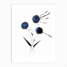 Quiet Simplicity - Minimalistic Abstract Blue Flower Art Print