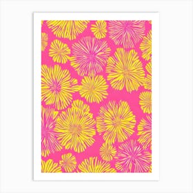 Scabiosa Floral Print Retro Pattern 1 Flower Art Print