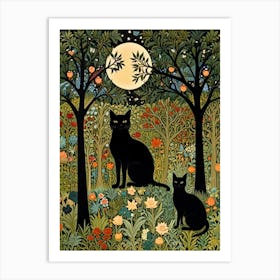 William Morris Black Cats In The Moonlight Art Print