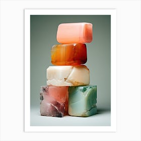 Stacked Soap Bars, Stones Art 1 Art Print