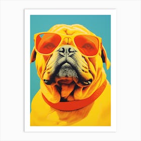 Dog In Sunglasses Art Print