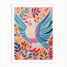 Pink Scandi Dove 3 Art Print