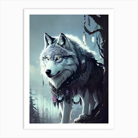 Wolf In The Woods 17 Art Print