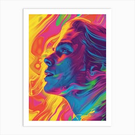 Girl With Long Hair Art Print