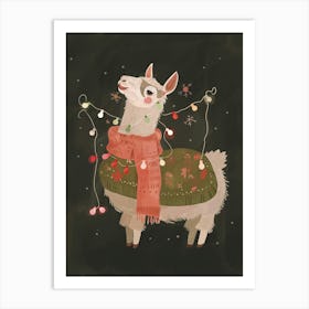 Holiday Llama Joy Art Print