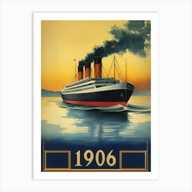 Aihrgdesign A Vintage Travel Poster Of A Luxury Steamship Sai A7a0ace0 Bce2 48b0 80f3 39a4c821d832 1 Art Print