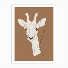 Giraffe - Boho, Line Art 16 Art Print