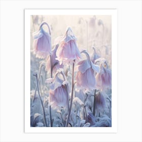 Frosty Botanical Canterbury Bells 3 Art Print