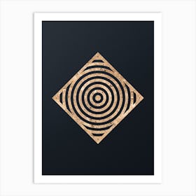 Abstract Geometric Gold Glyph on Dark Teal n.0132 Art Print