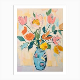 Flower Painting Fauvist Style Rose 7 Art Print