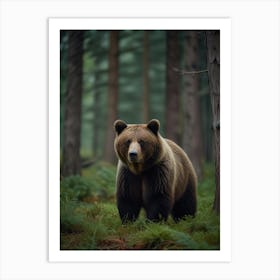 Brown Bear In The Forest Art Print