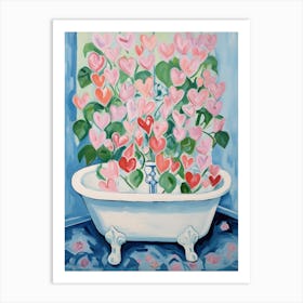 A Bathtube Full Of Bluebell In A Bathroom 3 Art Print