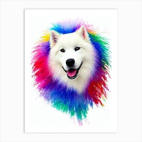 Samoyed Rainbow Oil Painting Dog Art Print