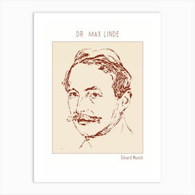 Line Art Minimalist – Dr Max Linde – Edvard Munch 1 Art Print