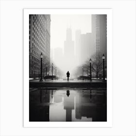 Chicago, Black And White Analogue Photograph 1 Art Print