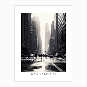 Poster Of New York City, Black And White Analogue Photograph 3 Art Print