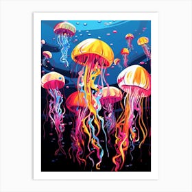 Jelly Fish Pop Art 4 Art Print