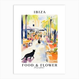 Food Market With Cats In Ibiza 4 Poster Art Print