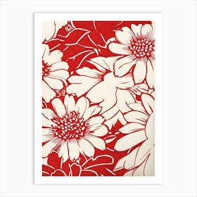 Red And White Flowers 5 Art Print