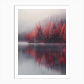 Autumn Trees In The Mist 1 Art Print