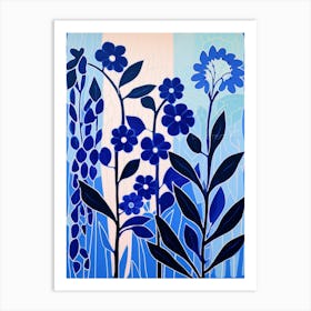 Blue Flower Illustration Lily Of The Valley 3 Art Print