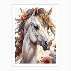 Floral Horse (15) Art Print