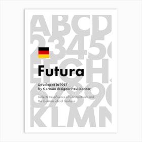 Futura font poster, 1957 — design typography poster 1 Art Print