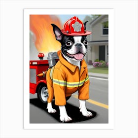 Firefighter Dog-Reimagined 1 Art Print