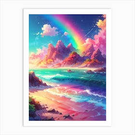 Rainbow Beach Art Print