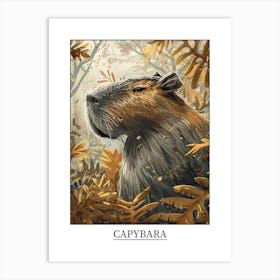 Capybara Precisionist Illustration 2 Poster Art Print