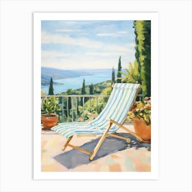 Sun Lounger By The Pool In Sicily Italy 5 Art Print