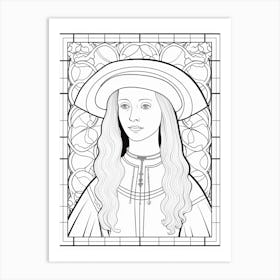 Line Art Inspired By The Arnolfini Portrait 4 Art Print