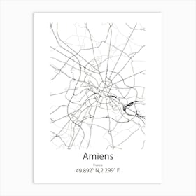 Amiens,France Minimalist Map Art Print