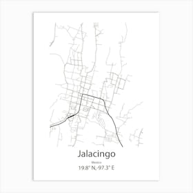 Jalacingo,Mexico Minimalist Map Art Print