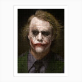 Heath Ledger Is Joker In Style Dots Art Print