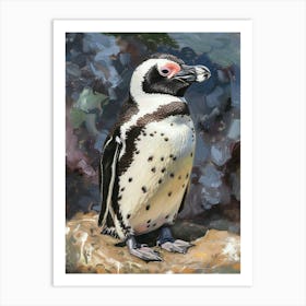 African Penguin Santiago Island Oil Painting 3 Art Print