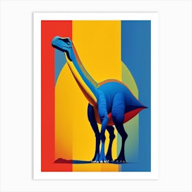 Diplodocus Primary Colours Dinosaur Art Print