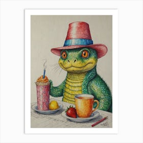 Lizard In A Hat 6 Art Print