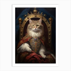 Cat In Royal Clothes 2 Art Print