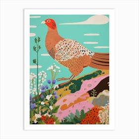 Maximalist Bird Painting Grouse 1 Art Print