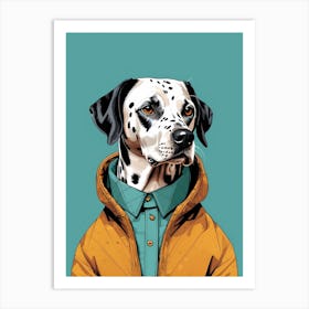 Dalmatian Dog Portrait In A Suit (27) Art Print