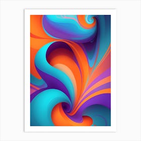 Abstract Colorful Waves Vertical Composition 54 Art Print