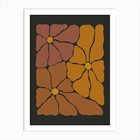 Moody Autumn Flower Trio 3 Art Print