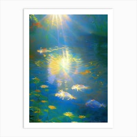 Sanke Koi Fish Monet Style Classic Painting Art Print