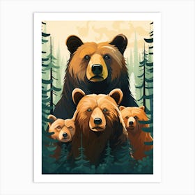 Bears In The Forest Art Print