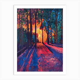 Sunset In The Park Art Print