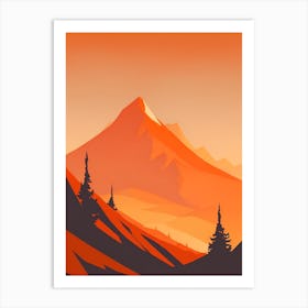 Misty Mountains Vertical Background In Orange Tone 27 Art Print